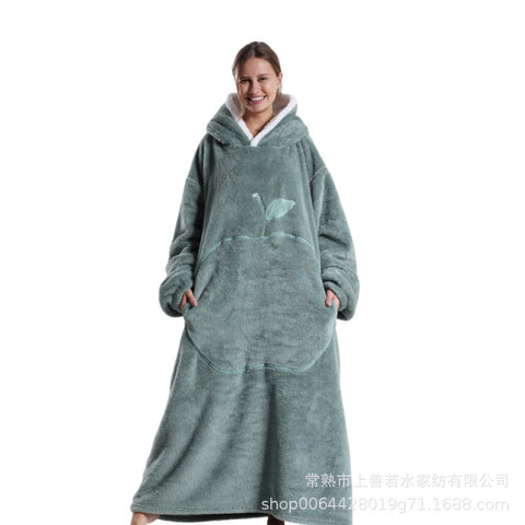 Hooded lazy couple loungewear new comfortable cotton lint lazy blanket can wear blanket m302151