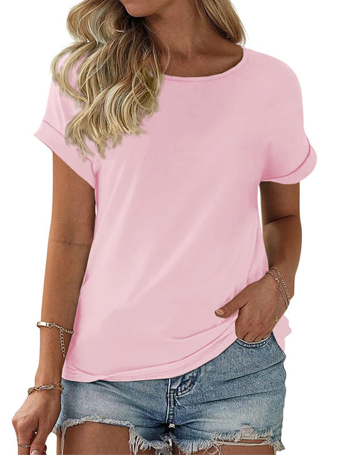 Color matching crew neck versatile casual women's top m302620
