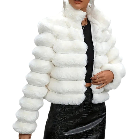 Imitation fur jacket short female versatile ins wind m302146