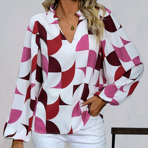Pullover geometric print shirt m300842