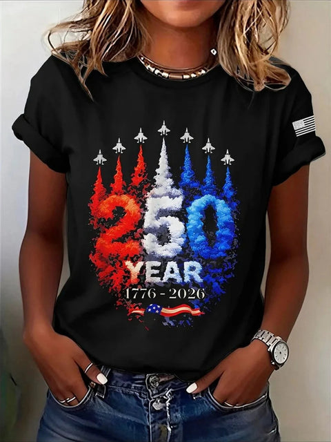 Digital Printed Casual Women's Crew Neck T-Shirt m302372