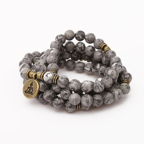 8Mm new Amazon bracelet 108 Buddha beads lotus multi-circle bracelet tree of life pendant item sweater chain m3331309