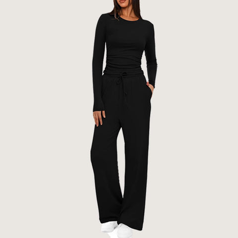 Casual suit women's long-sleeved wide-leg pants multi-occasion sportswear m301800