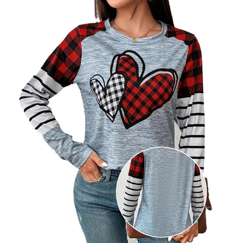 Fashion loose high-quality casual versatile colorful long-sleeved crew neck T-shirt m301757