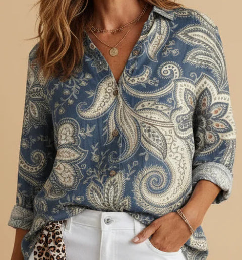 Long Sleeve Shirt 3D Sequin Gradient Print Loose Casual Top m302406