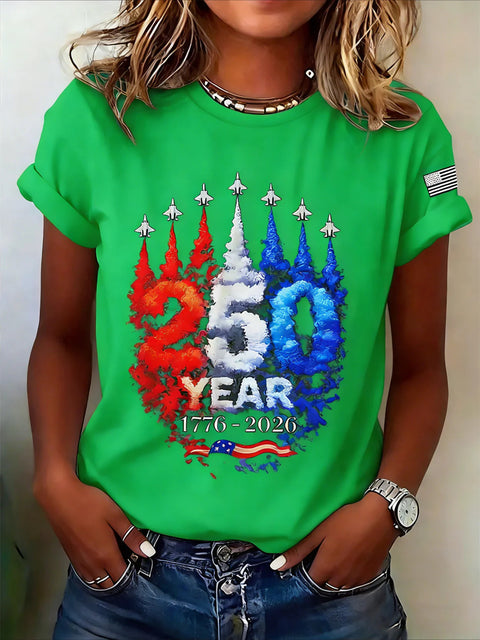 Digital Printed Casual Women's Crew Neck T-Shirt m302372