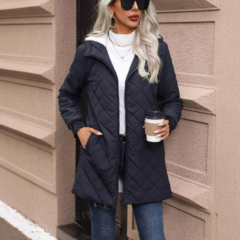 New hooded cotton-padded clothes women's velvet lamb wool cotton clothes thin cotton jackets trendy m301986