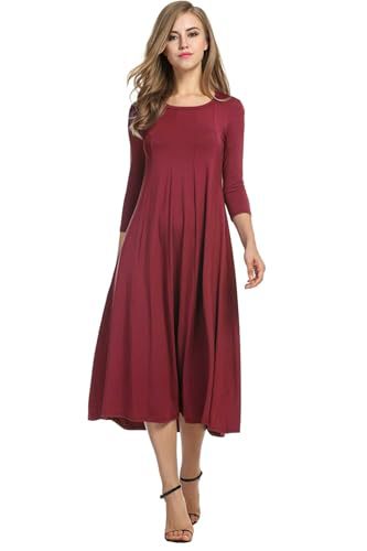 Autumn and winter dress solid color fashion big swing dress m302776