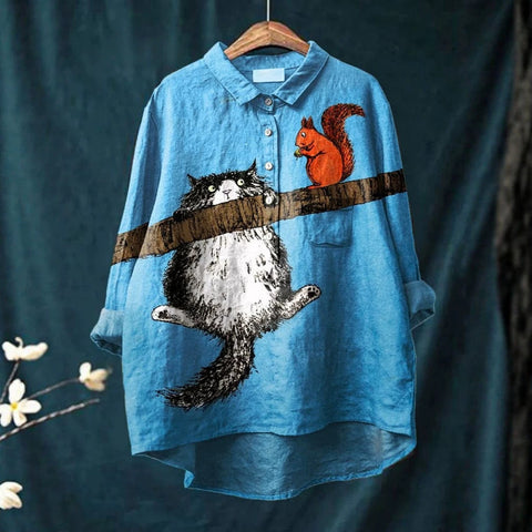 Beauty animal poultry retro print shirt m302888