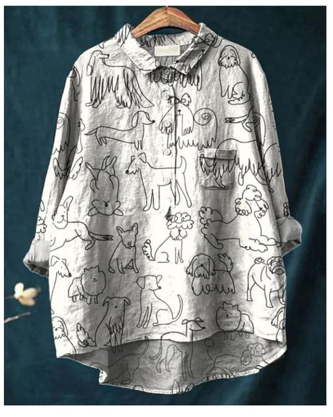 Loose printing crew neck casual large size women's T-shirt m301279