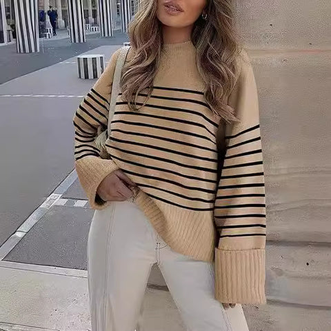 Women's sweater women's autumn and winter round neck pullover loose plush thick m301609