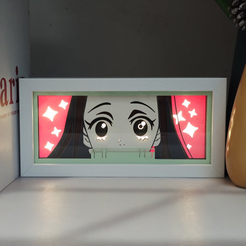 Demon Slayer Kamado Nezuko Paper Carving Lamp Photo Frame