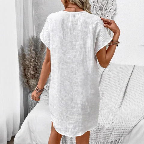 Summer simple V-neck button dress women's vest skirt m301482