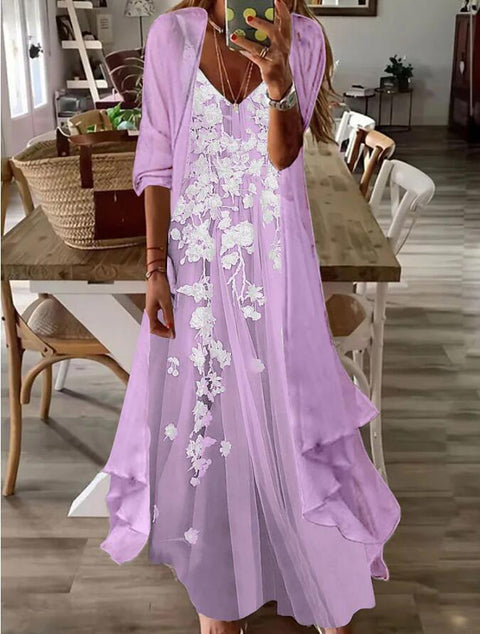 Holiday suspender long skirt Indian style swing skirt two-piece set m302893