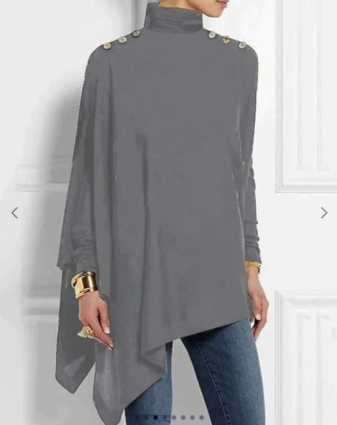3D printing loose turtleneck urban casual women's T-shirt m302409