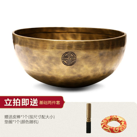 Nepalese Handmade Santha Bowl Sound Therapy Device Copper Exhausted Yoga Meditation Healing Buddha Sound Bowl m3331269