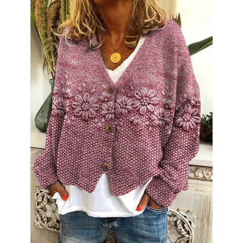 New Christmas abstract print casual cape jacket cardigan sweater m301665