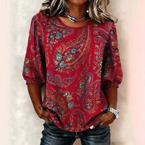 Crew neck T-shirt temperament medium sleeve m302955