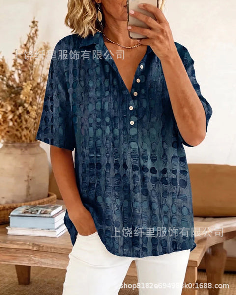 Summer shirt button-down collar pullover top m302960