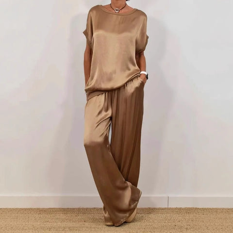 Trendy loose shirt wide-leg trousers casual suit m302295