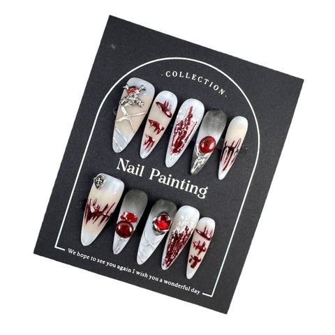 Grandiose wearing nail pads, advanced sense, summer pure handmade nail patches, hand-painted m3331200
