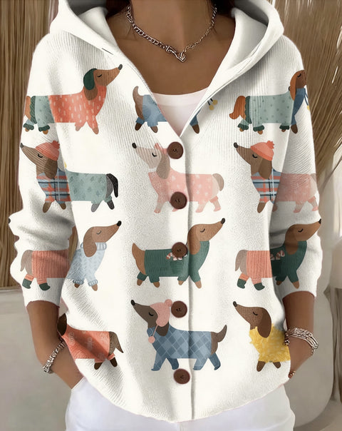 Knitted hooded cardigan sweater jacket fashion women's clothing m302657