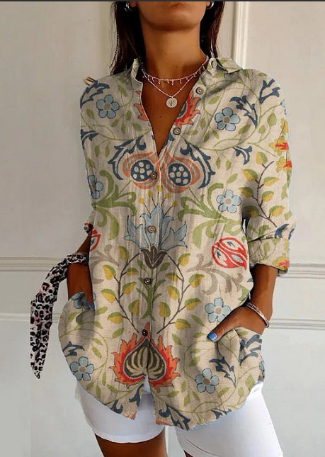 Long Sleeve Shirt 3D Sequin Gradient Print Loose Casual Top m302406