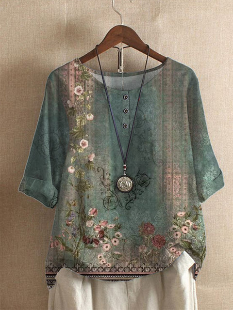 Women's loose fashion loose digital printing casual top m301541