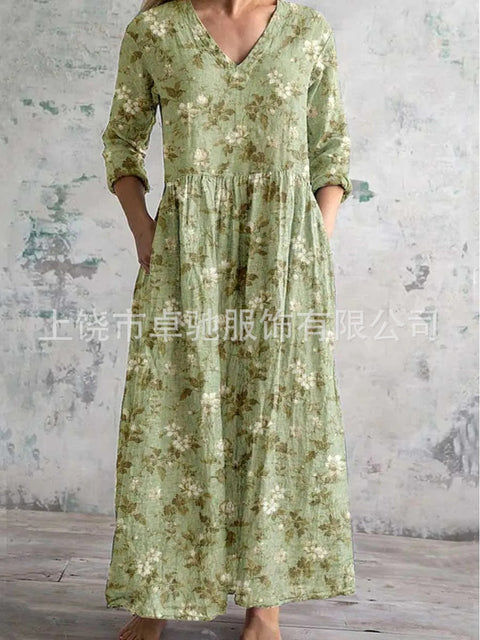 3D printing Amazon European and American summer casual loose long-sleeved dress m301729