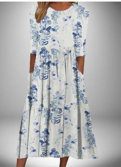 Fashion digital print big wide dress m302128