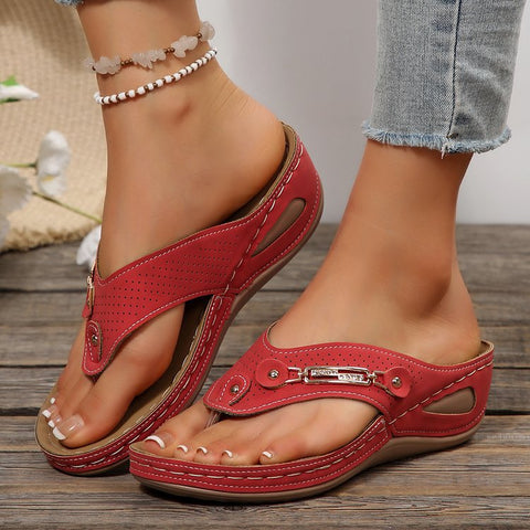 European and American slope heel flip-flops women's cool slippers m302828