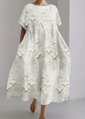 3D imitation cotton pull frame craft women's pendulum dress m301038