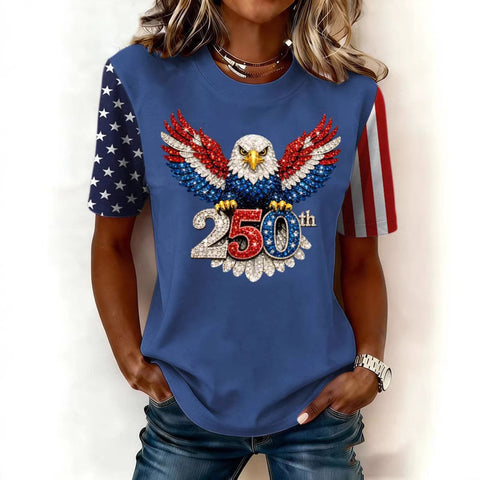 Digital Printed Casual Women's Crew Neck T-Shirt m302372