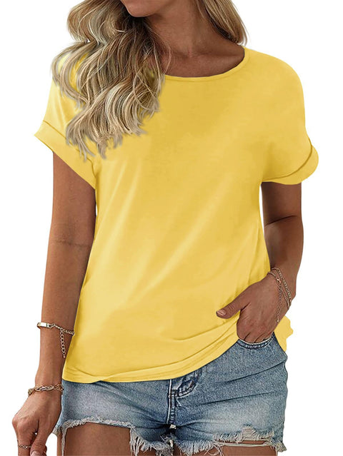Color matching crew neck versatile casual women's top m302620
