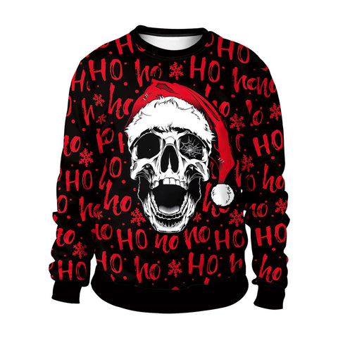Christmas Halloween New Men's and Women's Crew Neck Sweater 3D Digital Printing Couple Pack m301586