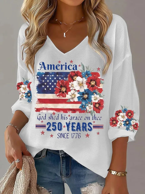 Summer V-neck short-sleeved top 3D digital printing women's casual short-sleeved m302655