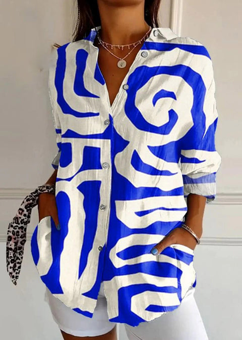 European and American trend long-sleeved shirt printing 3D shirt floral pattern m301726