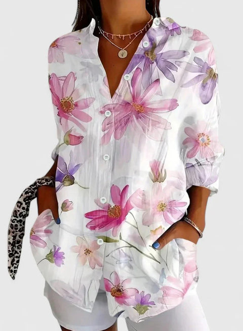 Long Sleeve Shirt 3D Sequin Gradient Print Loose Casual Top m302406