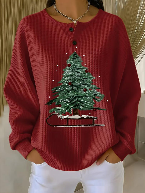 3D digital printing loose casual waffle stand-up collar long sleeve m303065