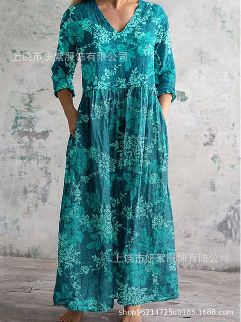 3D printing Amazon European and American summer casual loose long-sleeved dress m301729