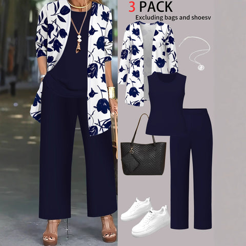 3D printed 3-piece set top vest trousers m302613