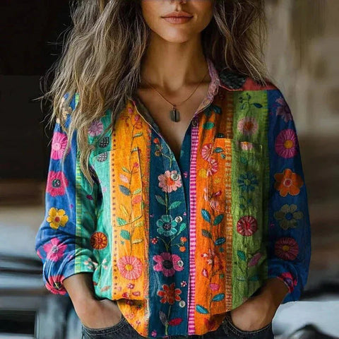 V-neck printed shirt m302770