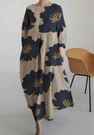 3D imitation cotton pull frame craft women's pendulum dress m301038