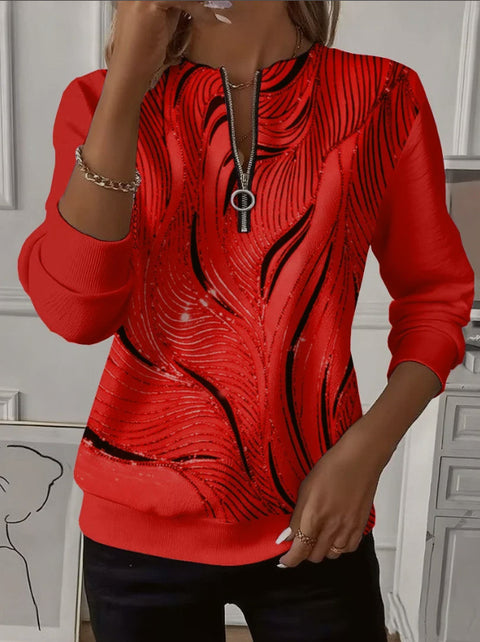 Printed shoulder sleeves long sleeves womanizer m302028