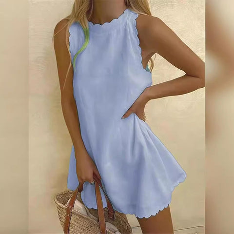 Solid Color Sleeveless Loose Women's Vest Dress M300150