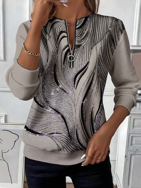 Printed sweater casual sweatshirt top m302179