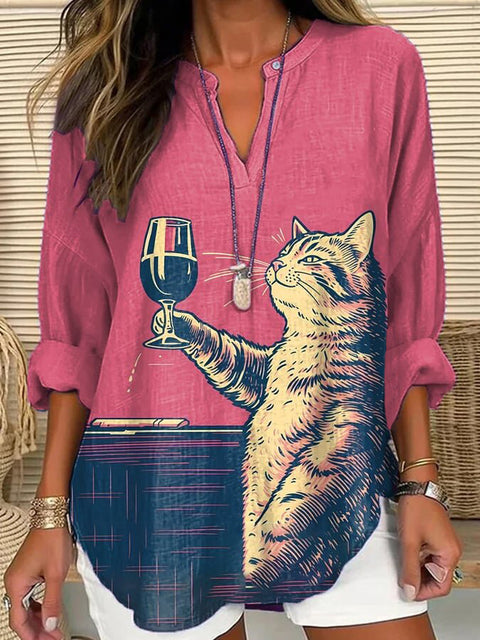 Loose printing round neck casual large size pullover women's clothing T m301359