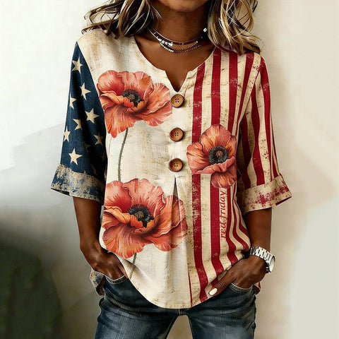 Digital printing sweet and cute T-shirt lace sleeve m302842
