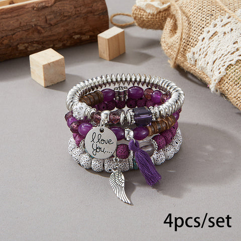 New Bohemian Bracelet Creative Tassel Multi-layer Beaded Bracelet m3331286