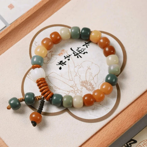 Dunhuang Feitian 108 Bodhi Seed Buddha Bead Bracelet Wentian White Jade Bodhi Seed Chinese Male Rosary Bead Female Wenwan Handheld M3331306
